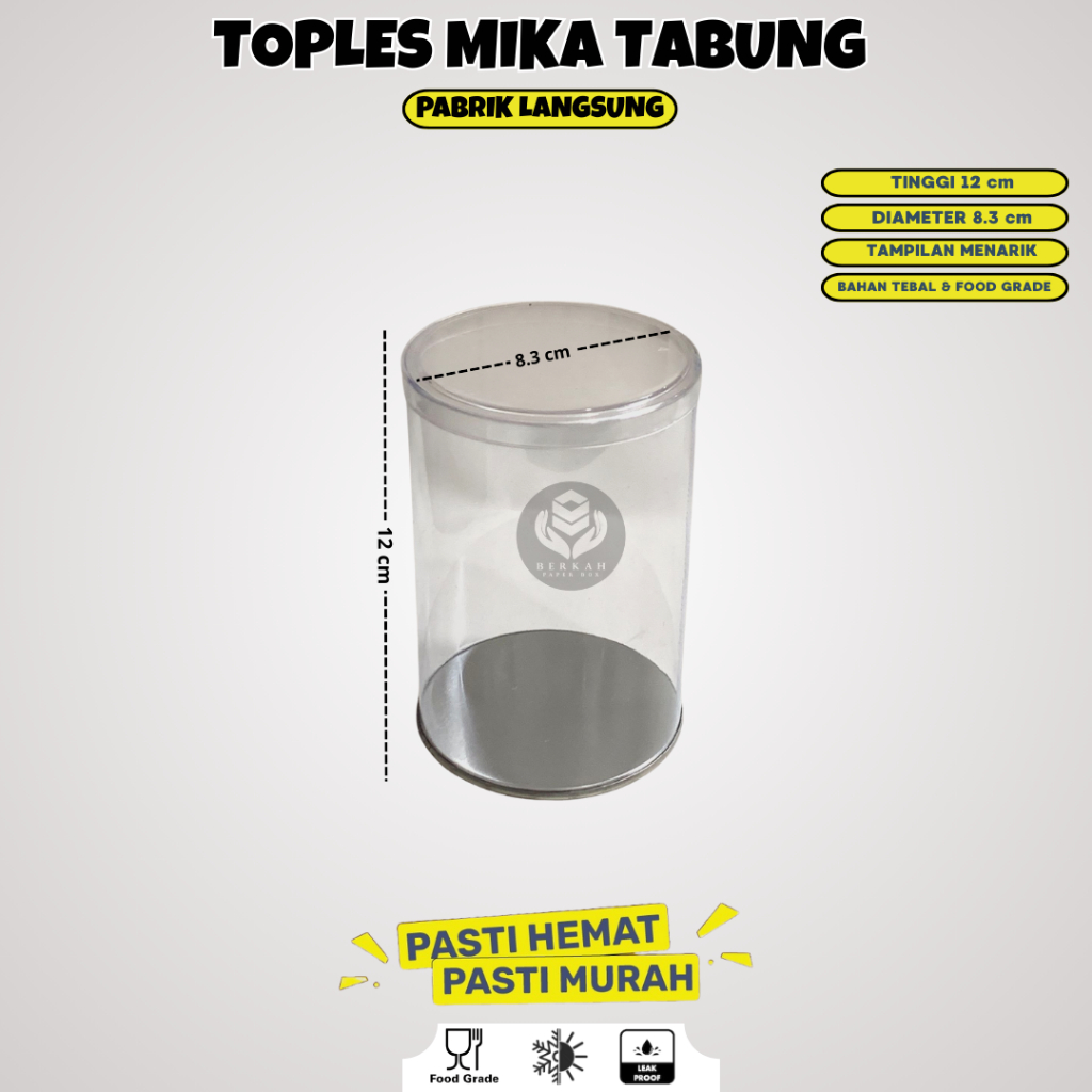 Toples Kue / Toples Plastik Tabung / Mika Kue Kering / Toples Jar Tabung Toples / WTB12