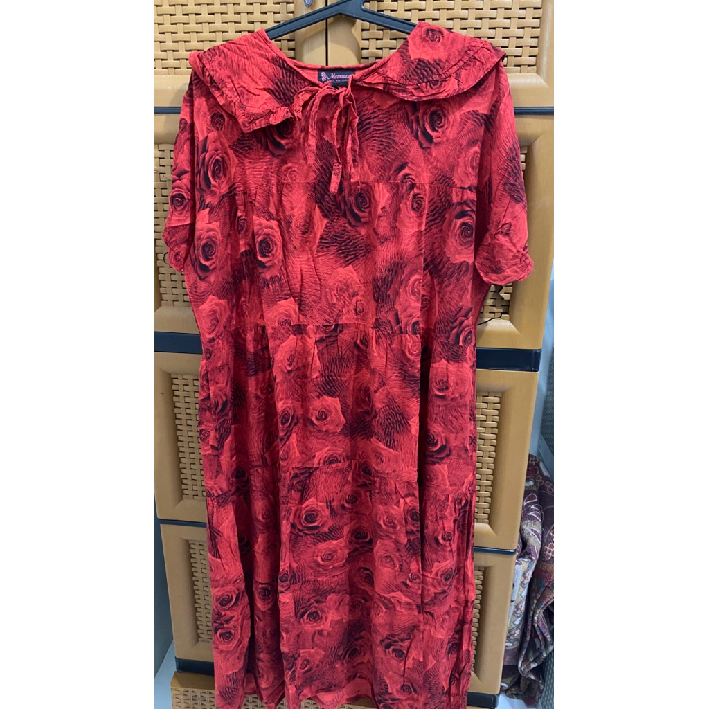 preloved Dress Flower Vintage Lengan Pendek Jumbo