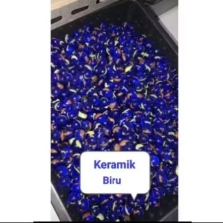 1bungkus kelereng keramik biru ukuran standard dan jumbo