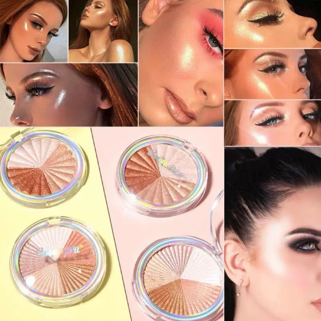 Cmaadu Shimmer Highlighter Gliter Palette Pencerah Wajah Brozer Murah