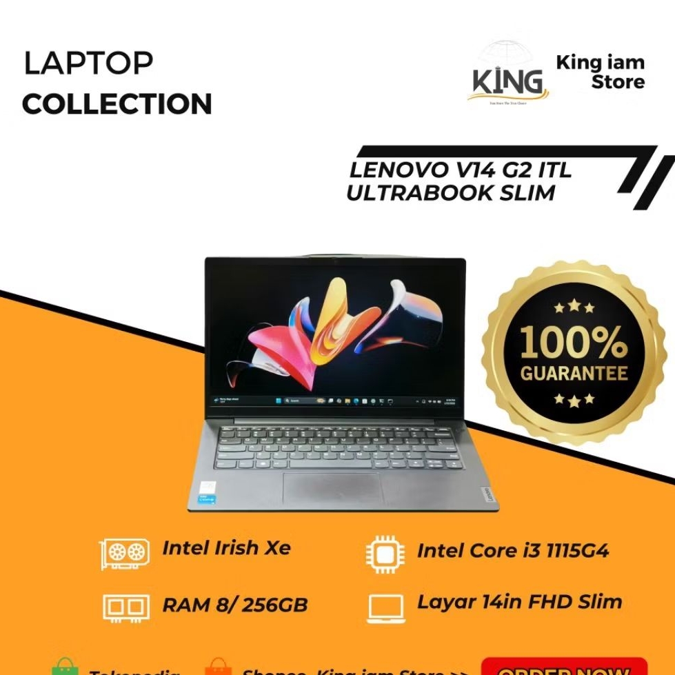 Lenovo V14 G2 ITL i3 1115G4 RAM 8GB SSD 256GB 14” FHD IPS Laptop Slim