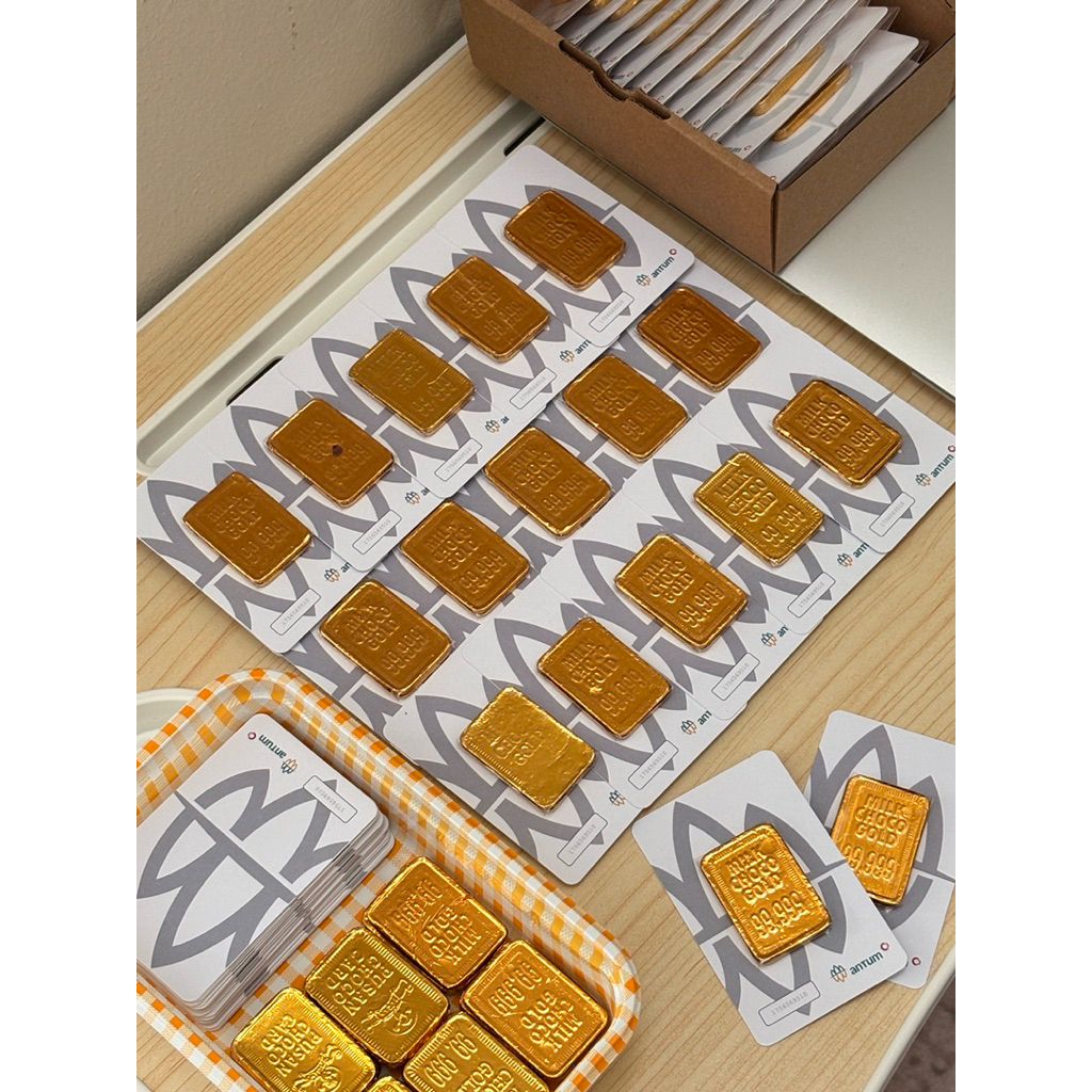 Coklat ANTUM | mini gift cokelat antum | coklat emas batangan