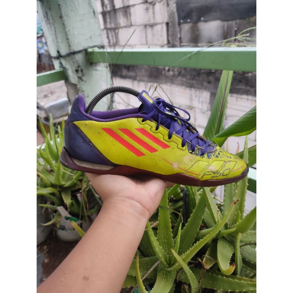 Adi F50 Futsal Neon Purple Original Futsal Indoor Sneakers Sepatu Futsal Size 42