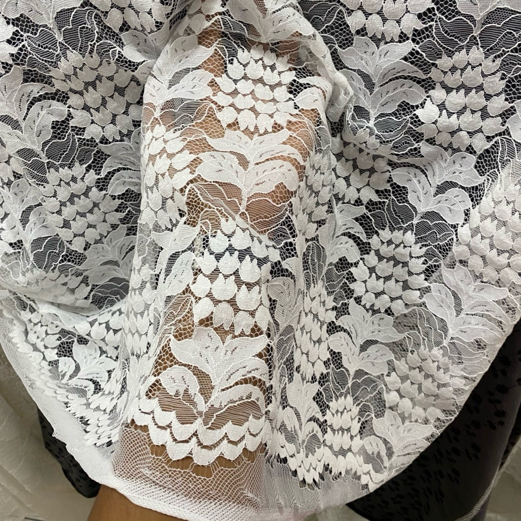 kain brukat putih bw import premium