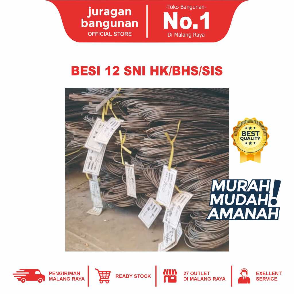 BESI BETON 12 SNI A - BESI BETON MALANG - BESI BETON MURAH MALANG - BESI BETON 12 SNI A MALANG
