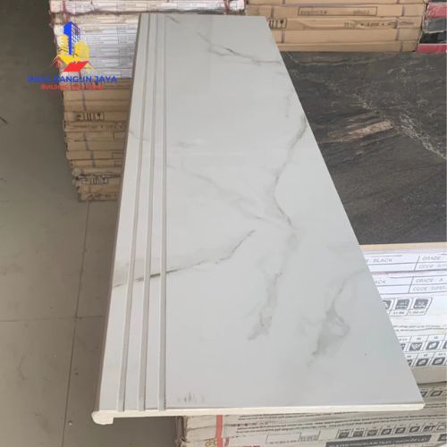 Granit Keramik Tangga Double Bavel Motif Marmar