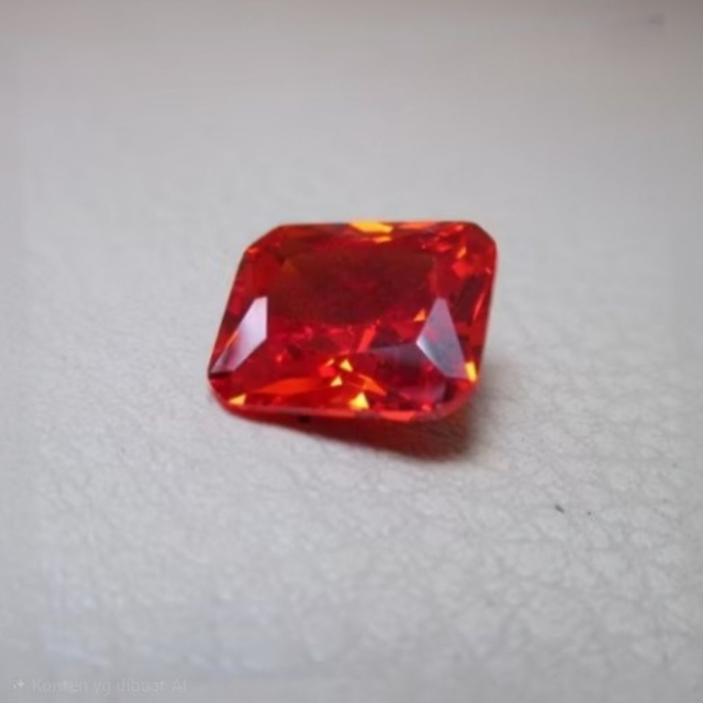Batu Cincin Red Padparadscha Shappire / Ruby Merah Paparaca Full Cutting