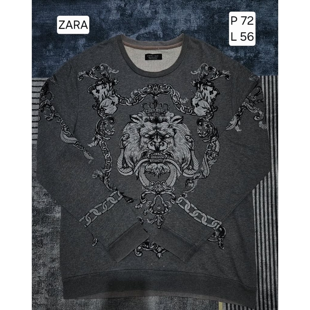 crewneck outer zara man art preloved