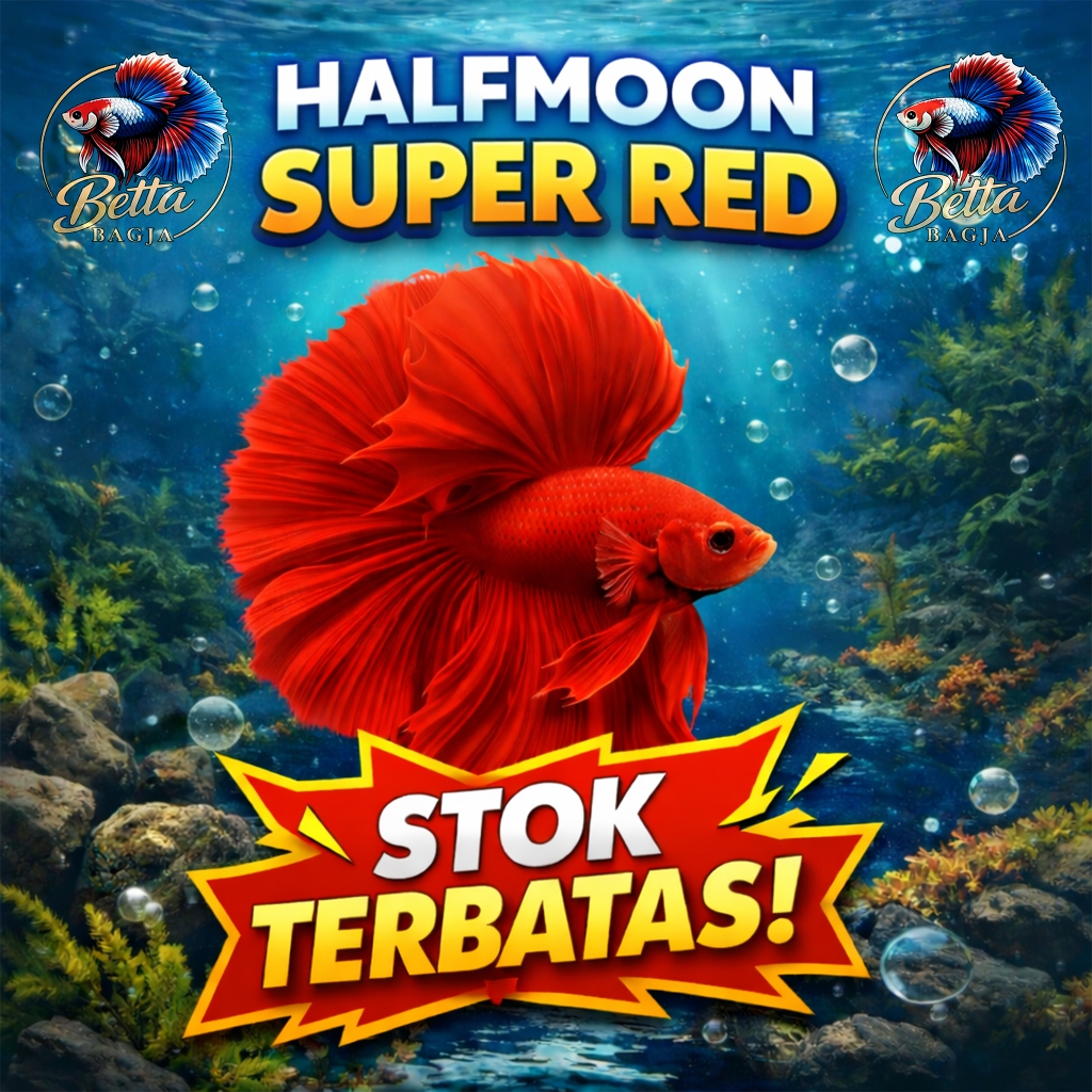 Ikan Cupang Halfmoon Super Red Berkualitas | Bergaransi