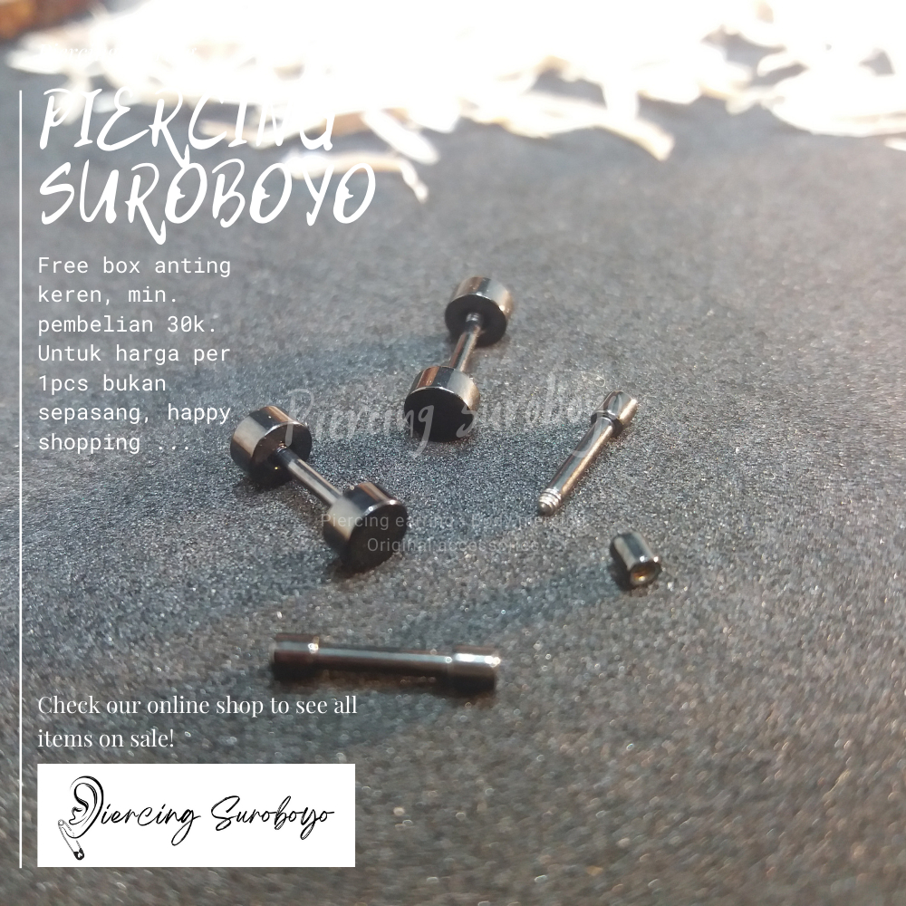 Anting Hitam Anting Roda Hitam Anting Pria Hitam Anting Titanium Hitam Tindik Pria Hitam Anting Roda