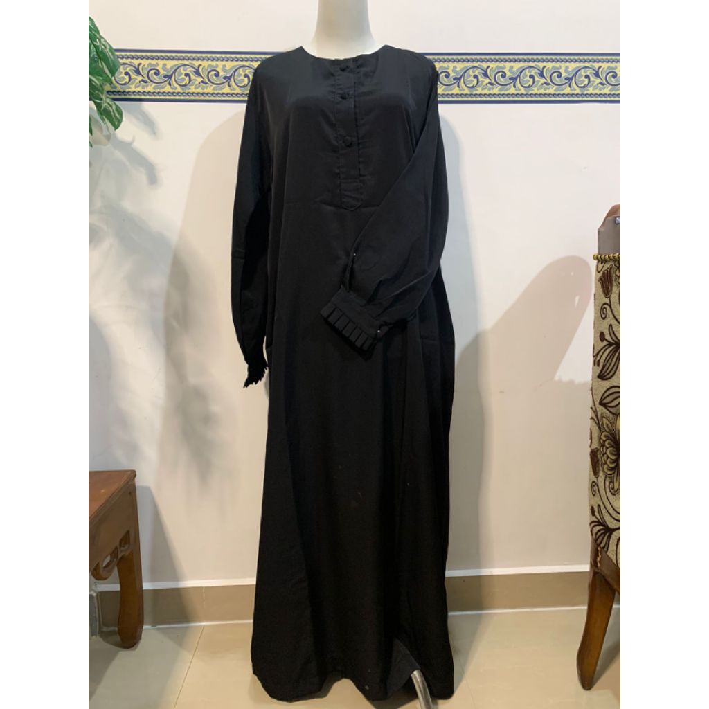 gamis hitam polos premium