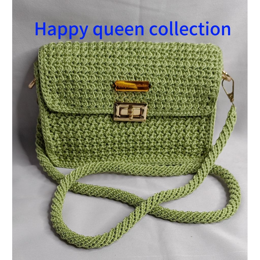 TAS RAJUT SELEMPANG {hijau_sage}