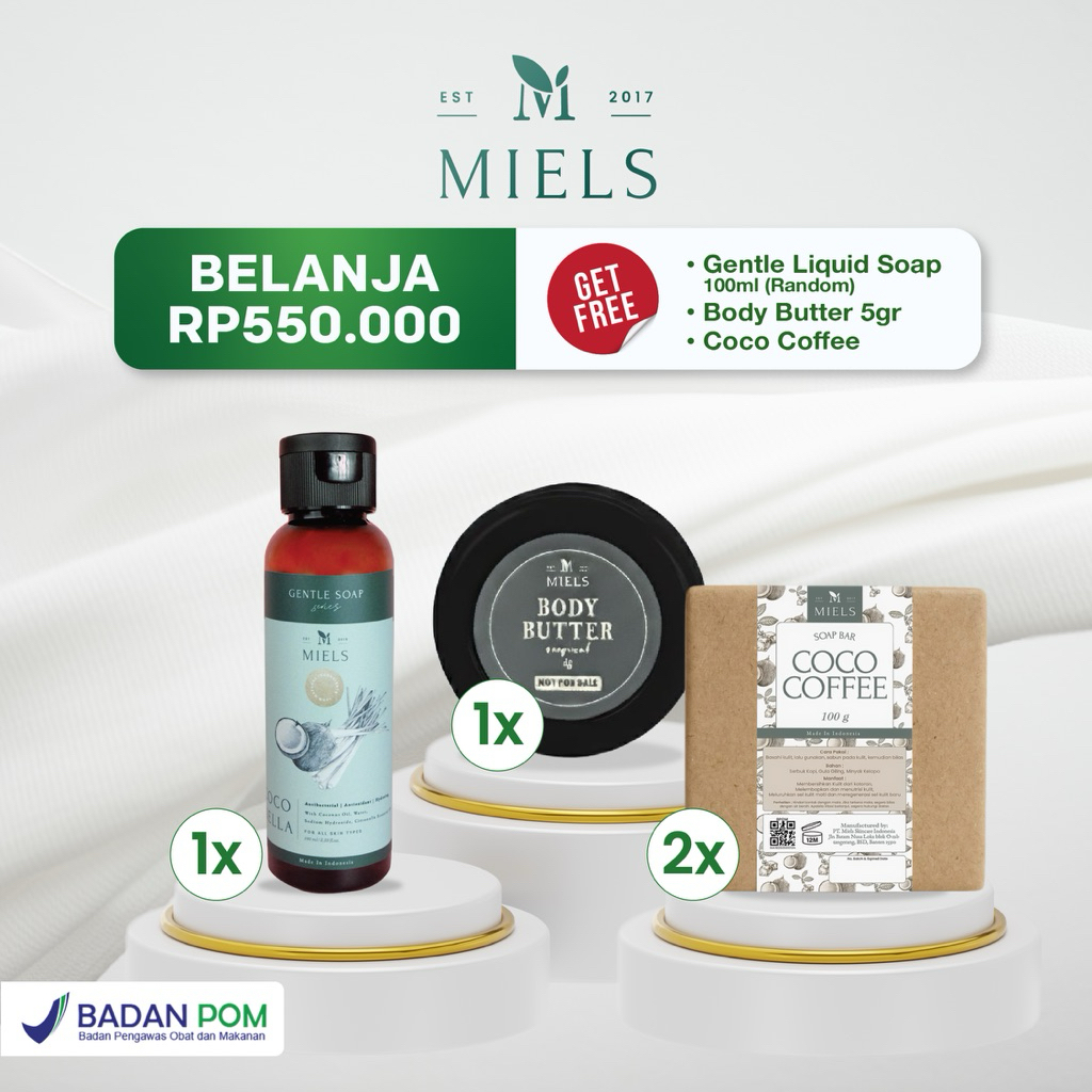 [NOaT FOR SALE | FREE GIFT] Gentle Liquid Soap 100ml + 2 Coco Coffee + 1 body butter 5gr