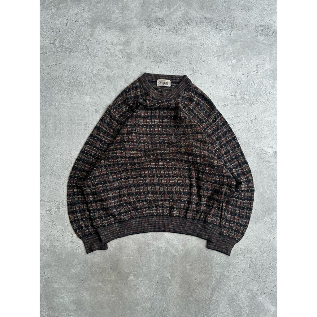 Missoni knitwear vintage textured timbul pattern grandpa sweater old money fashion jumpers streetwea