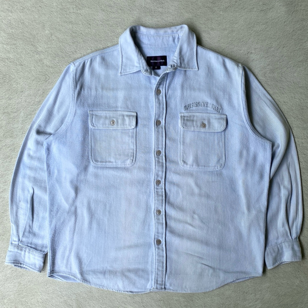 Thisisneverthat Striped Flannel Shirt - Light Blue