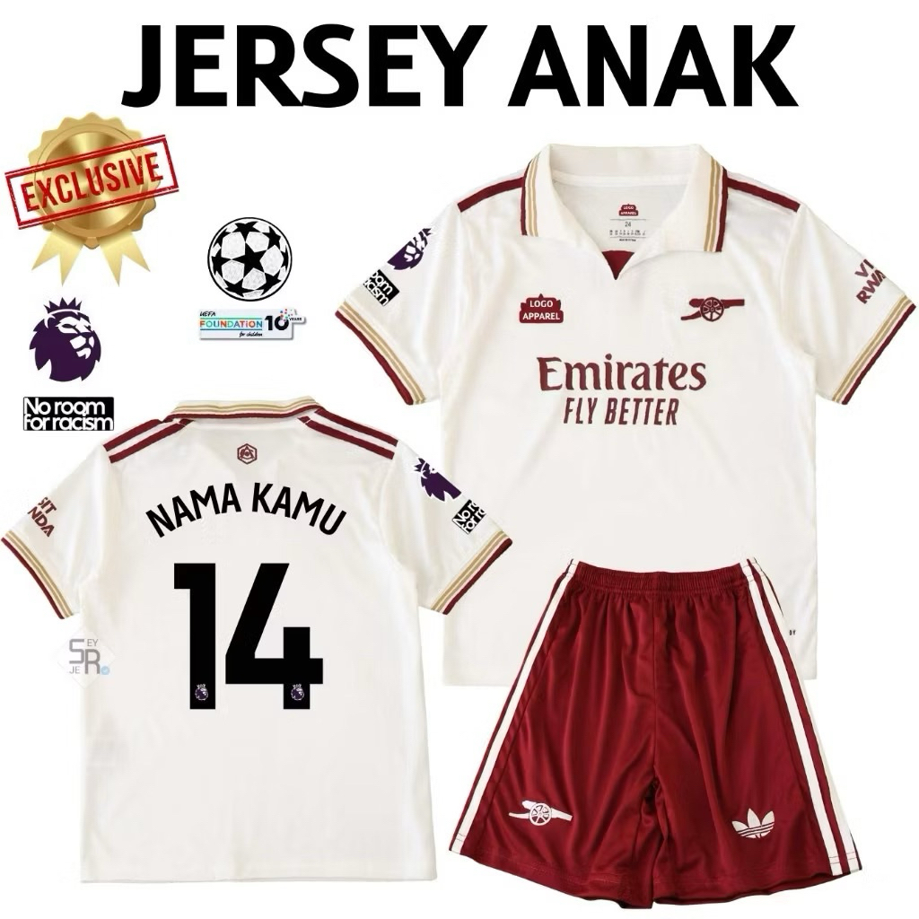 KIDS Jersey Arsenal Third 3RD 2025 2026 - Baju Bola Anak Grade Original