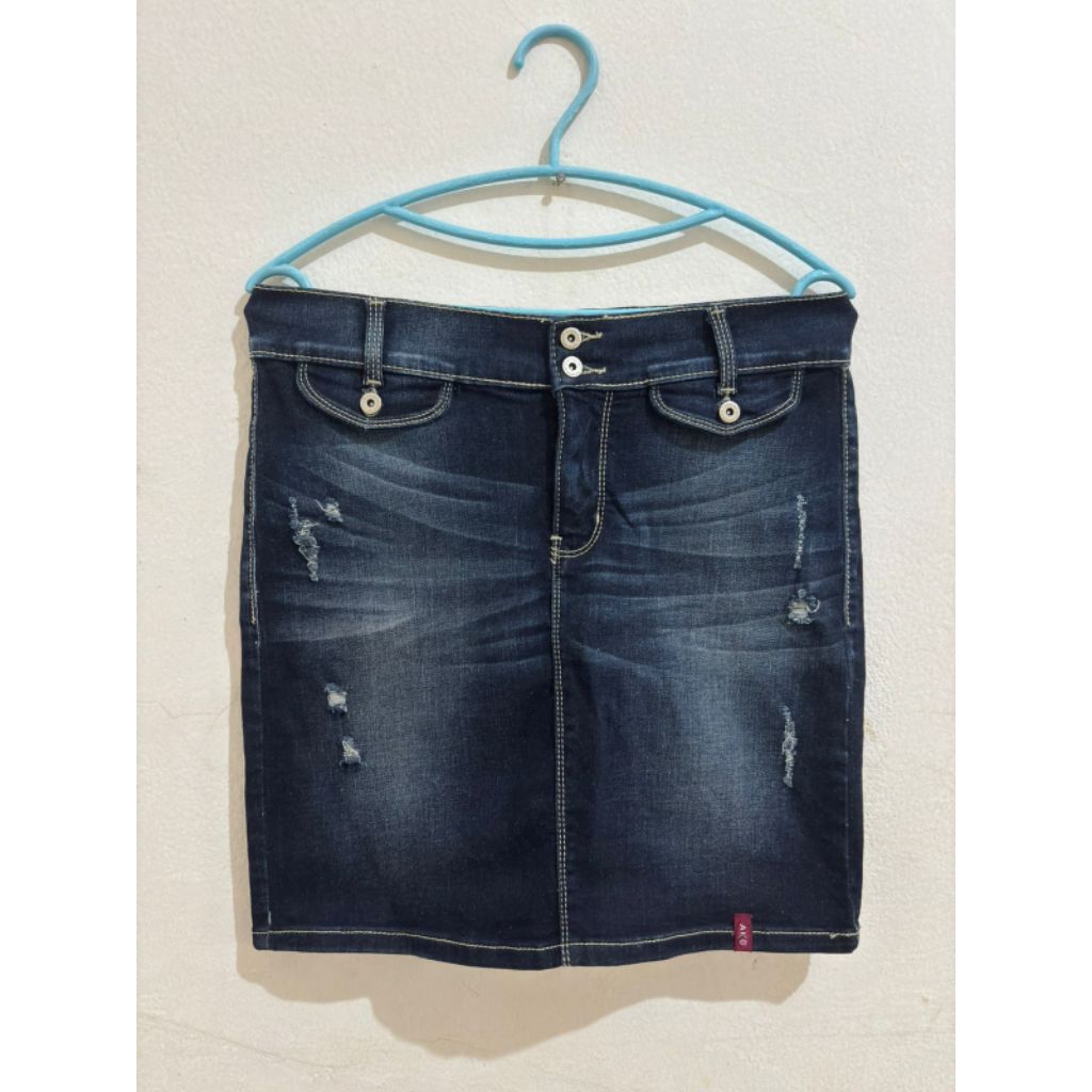 Size L preloved rok wanita second / preloved rok span jeans second / preloved ako jeans second