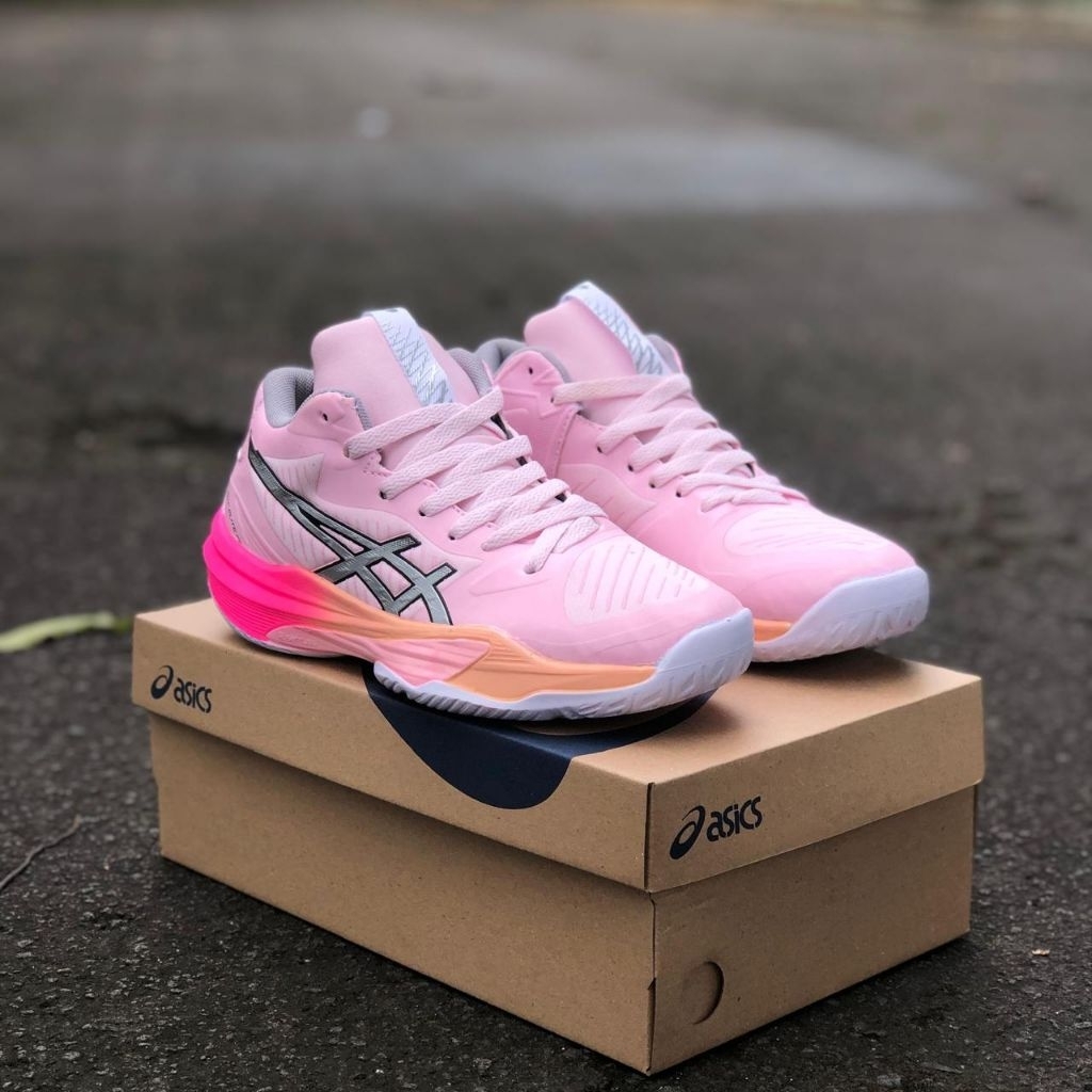sepatu voli cewek ringan dan lentur anti selip sepatu voli wanita pink