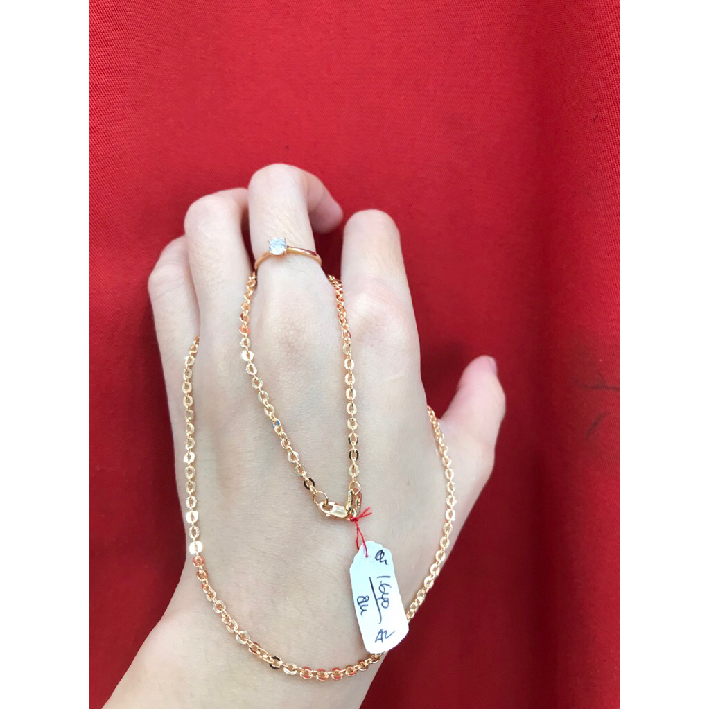 kalung rantai nori polos emas asli 375/8k