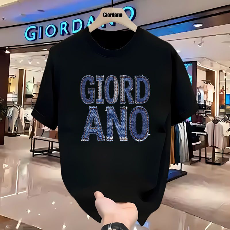 [COD] Giordano Kaos Pria Original Cotton Graphic Tee Tidak Panas