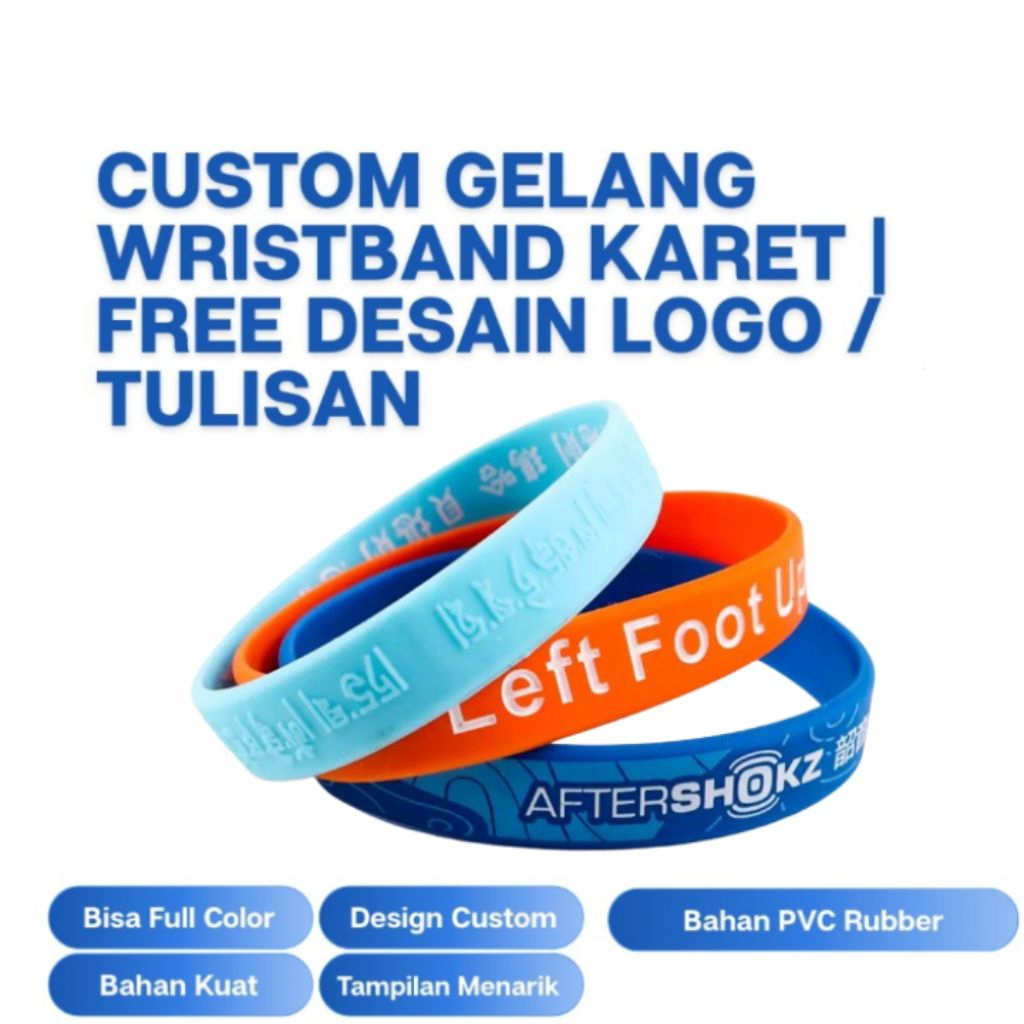 Gelang Karet Custom Nama | Wristband Rubber Custom | Gelang Karet Promosi