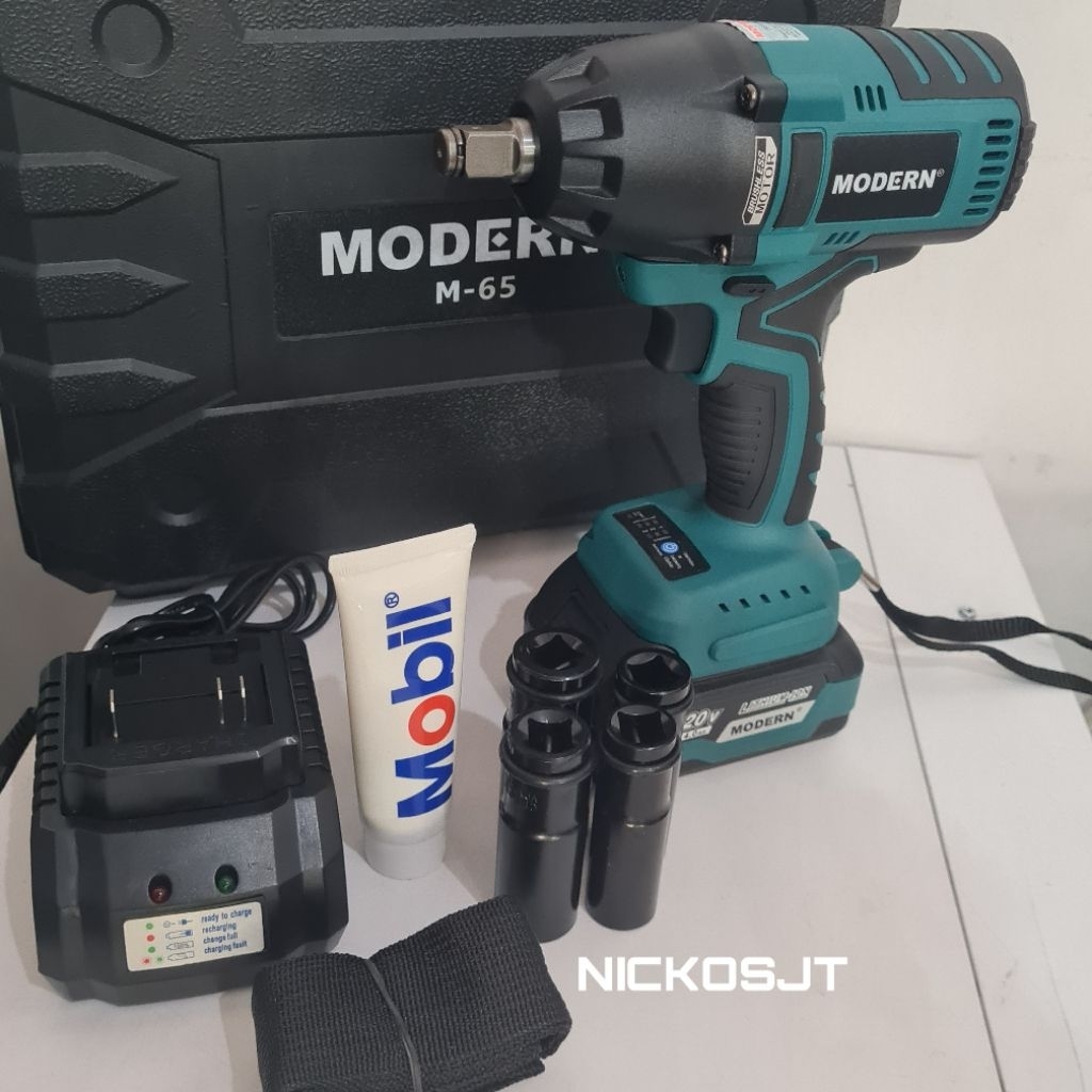 Modern M65 impact wrench impek M 65 20V Cordless Mesin Buka baut ban Mobil Motor Baterai 20v M 65 bo