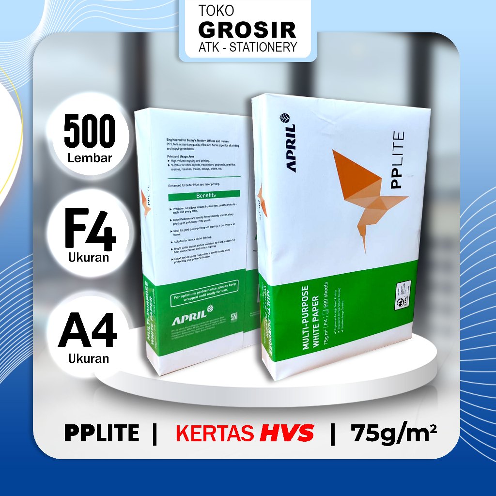 1 RIM Kertas HVS F4/A4/ PPLITE 75Gsm/ 500 lembar/ Kertas HVS F4/ A4/ 75gsm/ PPLITE