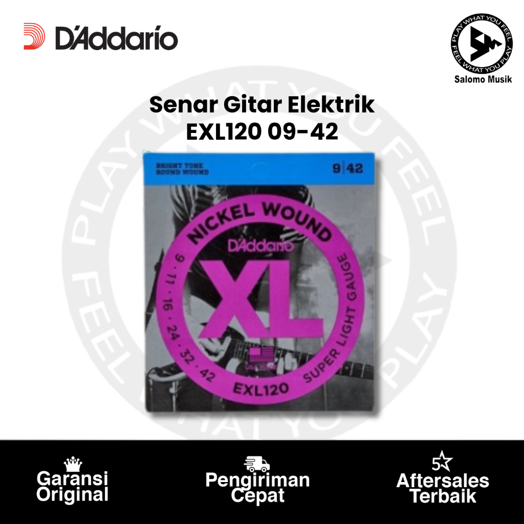 Senar Gitar Elektrik D'addario EXL120 09-42 Original