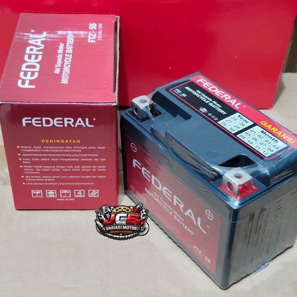 Aki full kering Gtz5s/aki Federal Nano nano gel/accu Federal Gtz5s/aki full kering Kharisma Fu Vixio