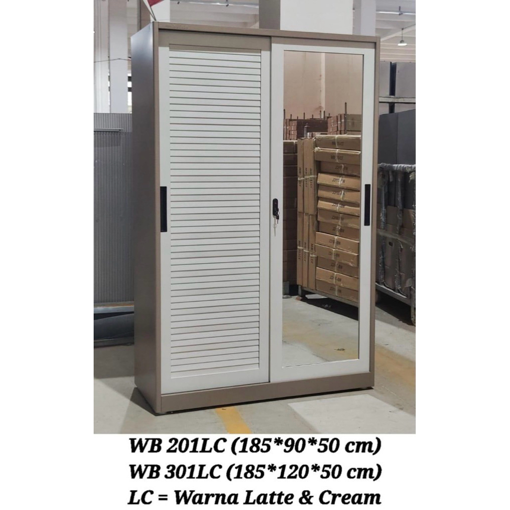 Lemari baju besi WB - lemari baju besi 2 pintu - lemari baju estetik - lemari baju