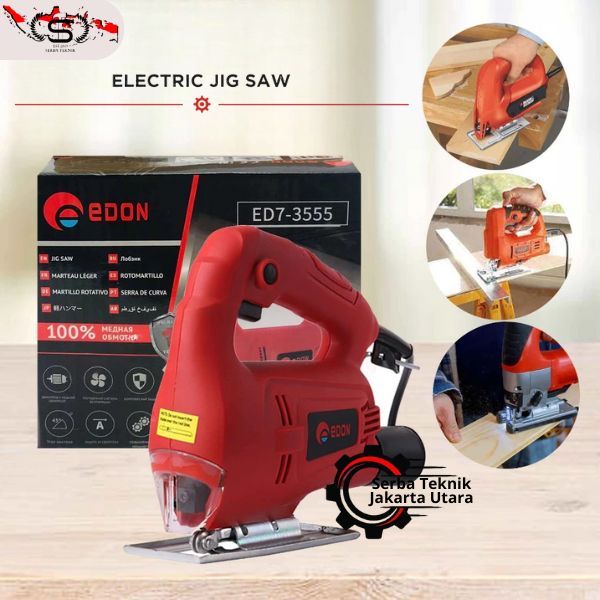 Jigsaw Edon Ed7-3555 Mesin Pemotong Triplek/Gergaji Listrik