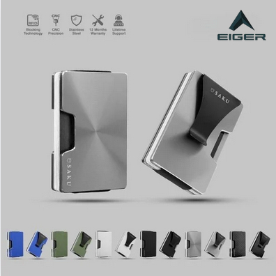 Eiger Bag'S - Saku Dompet Kartu Pria Rfid Smart Wallet Card Holder Mini Metal - Grey