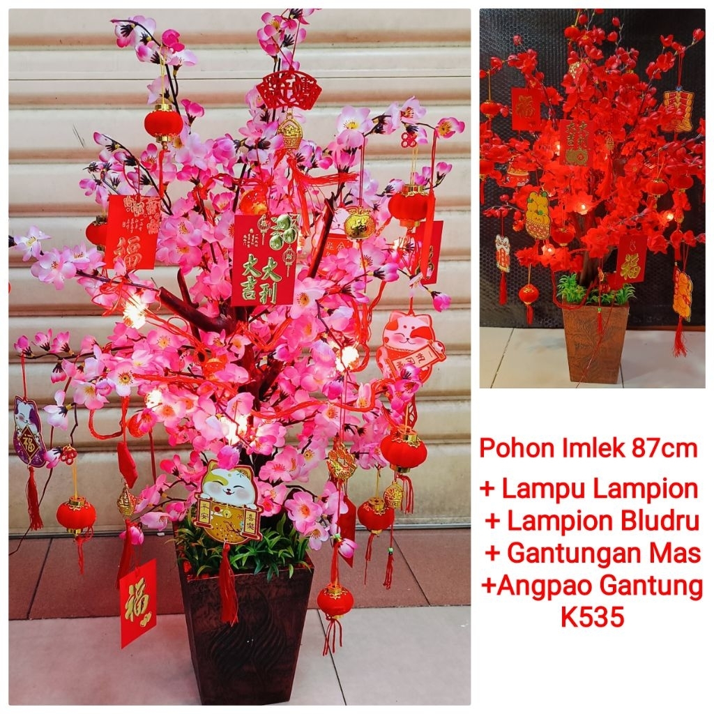 Pohon imlek  besar  87 cm angpao sincia sakura mehwa murah
