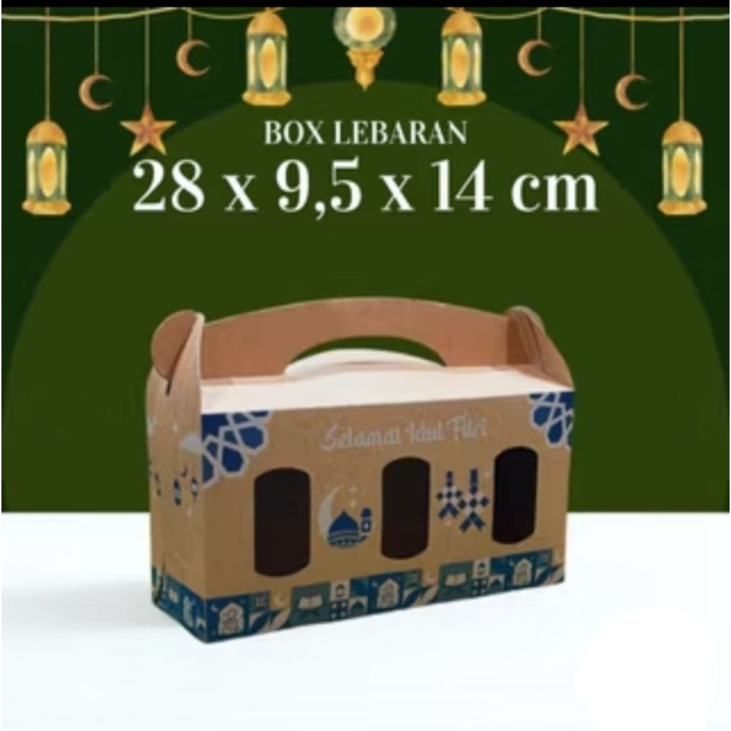 Box hampers lebaran untuk 3 toples tabung ukuran 800ml
