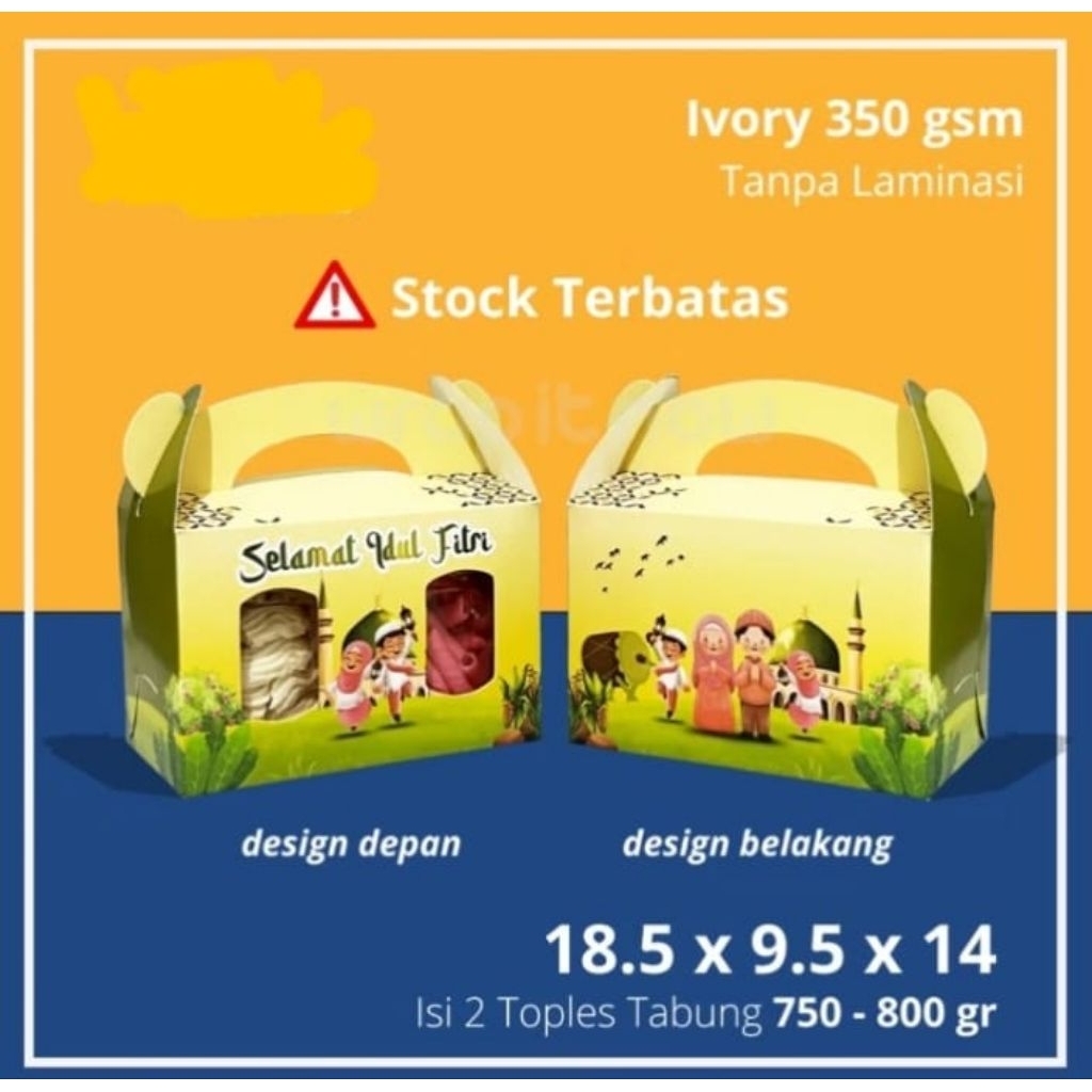 Box hammpers untuk 2 toples tabung uk 800ml