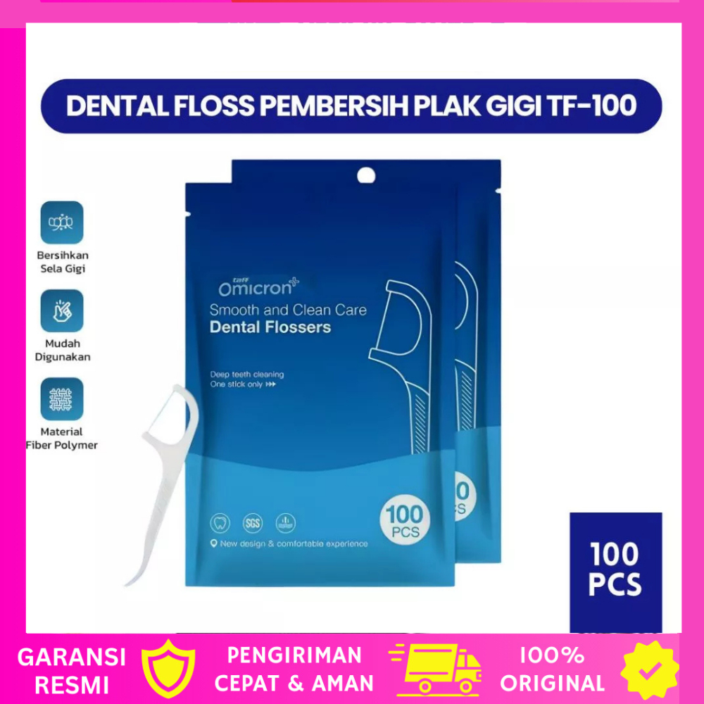 Tusuk Gigi 1Pack Isi 100Pcs / Dental Floss Benang Gigi Pembersih Sela Gigi Dental Floss Benang Gigi
