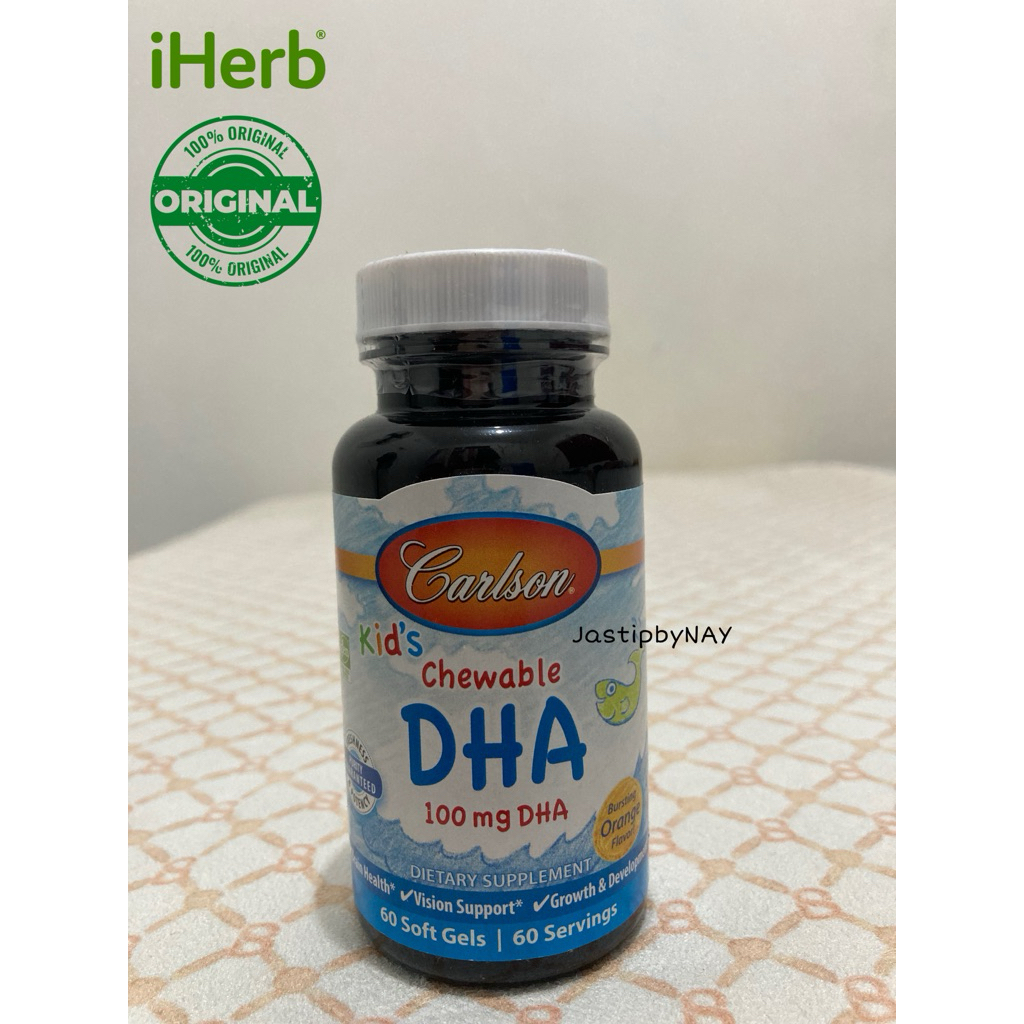 Carlson Kid’s Chewable DHA, Bursting Orange - 60 Softgels ORIGINAL iHerb