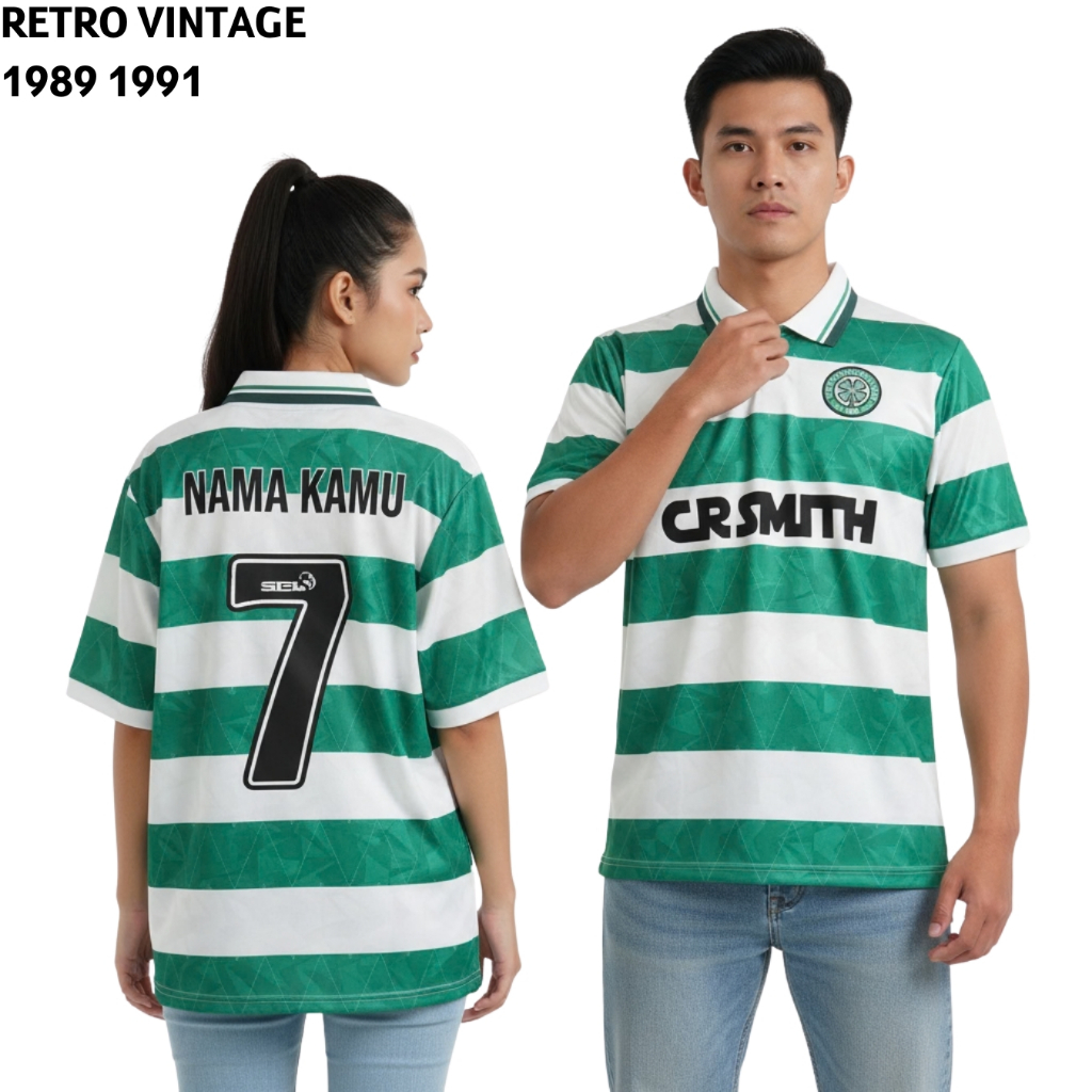 Jersey Retro Cltc Home 1989 1991 Baju Bola Vintage Hijau Putih Jti Store srjersey