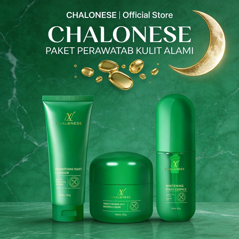[CHALONESE]Set 3IN1  Baru Whitening Yeast Essence Serum Ragi Pencerah Kulit – Solusi Kulit Cerah, Le