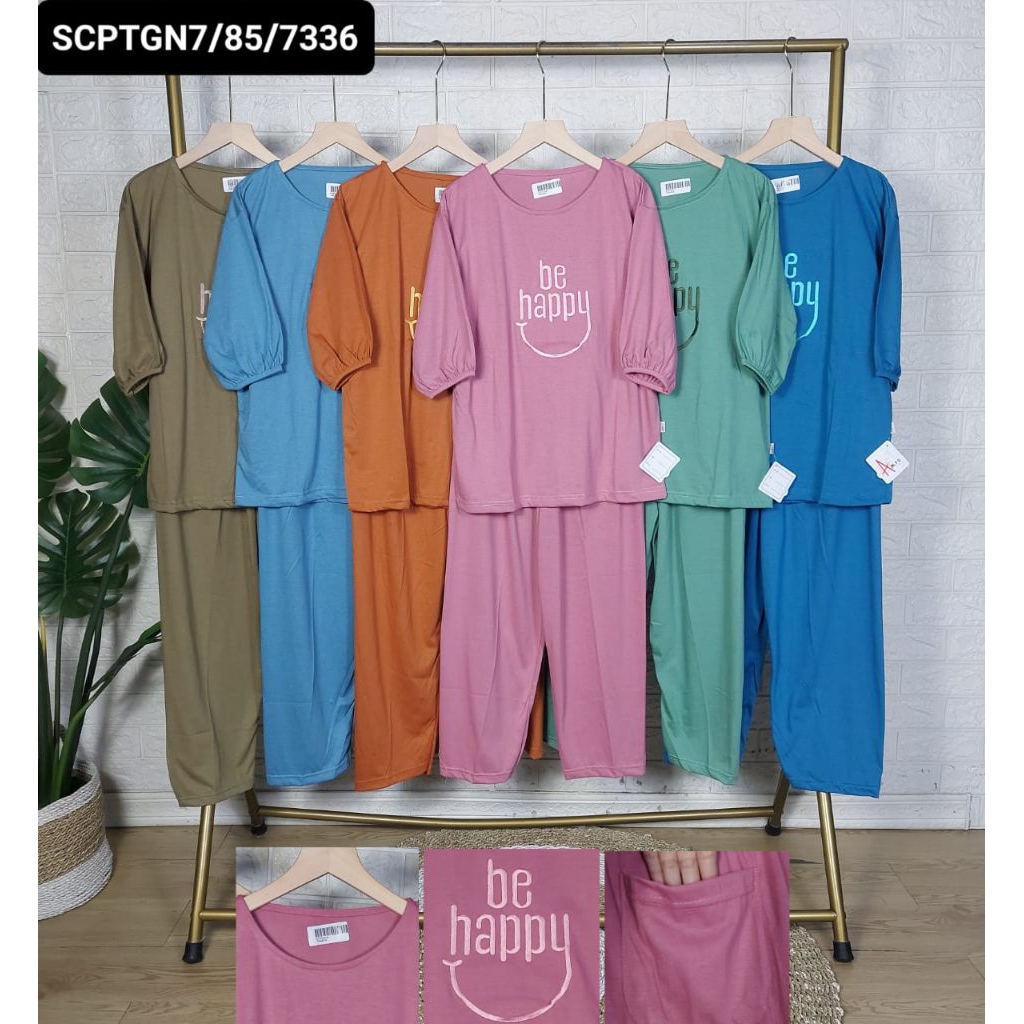 BabyDoll setelan standard CP Lengan 7per8 celana panjang merek Amro putih