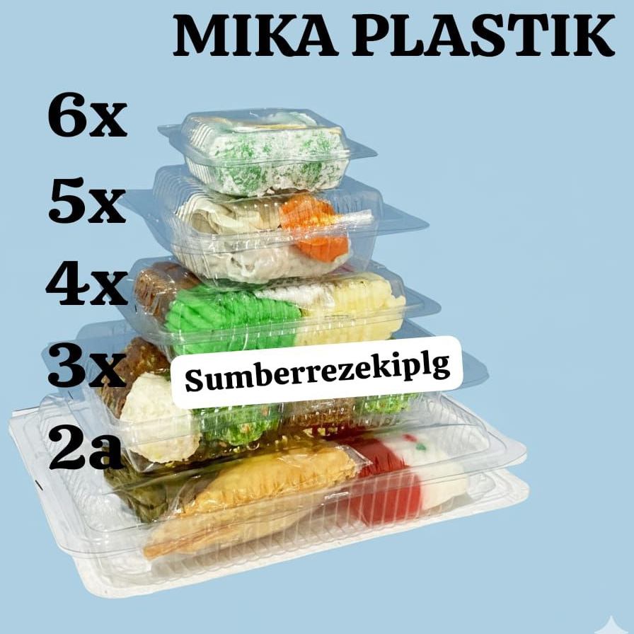 MIKA PLASTIK MAKANAN KUE ISI 100PCS UKURAN 3X 4X 5X 6X ukuran 1A 2A MIKA BURGER ISI 50PCS