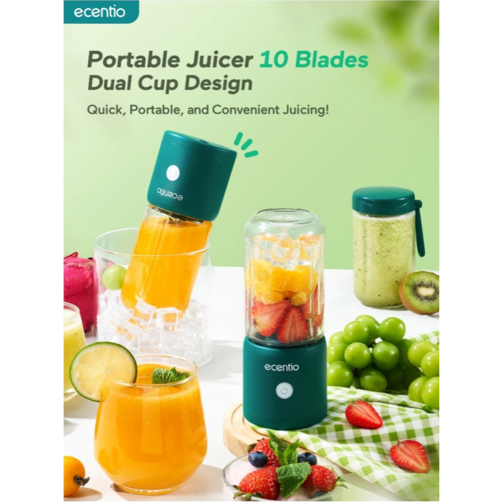 ecentio juicer 8 Mata Pisau blender kapsul 2 Kaca Gelas juicer portable juicer buah tanpa ampas blen