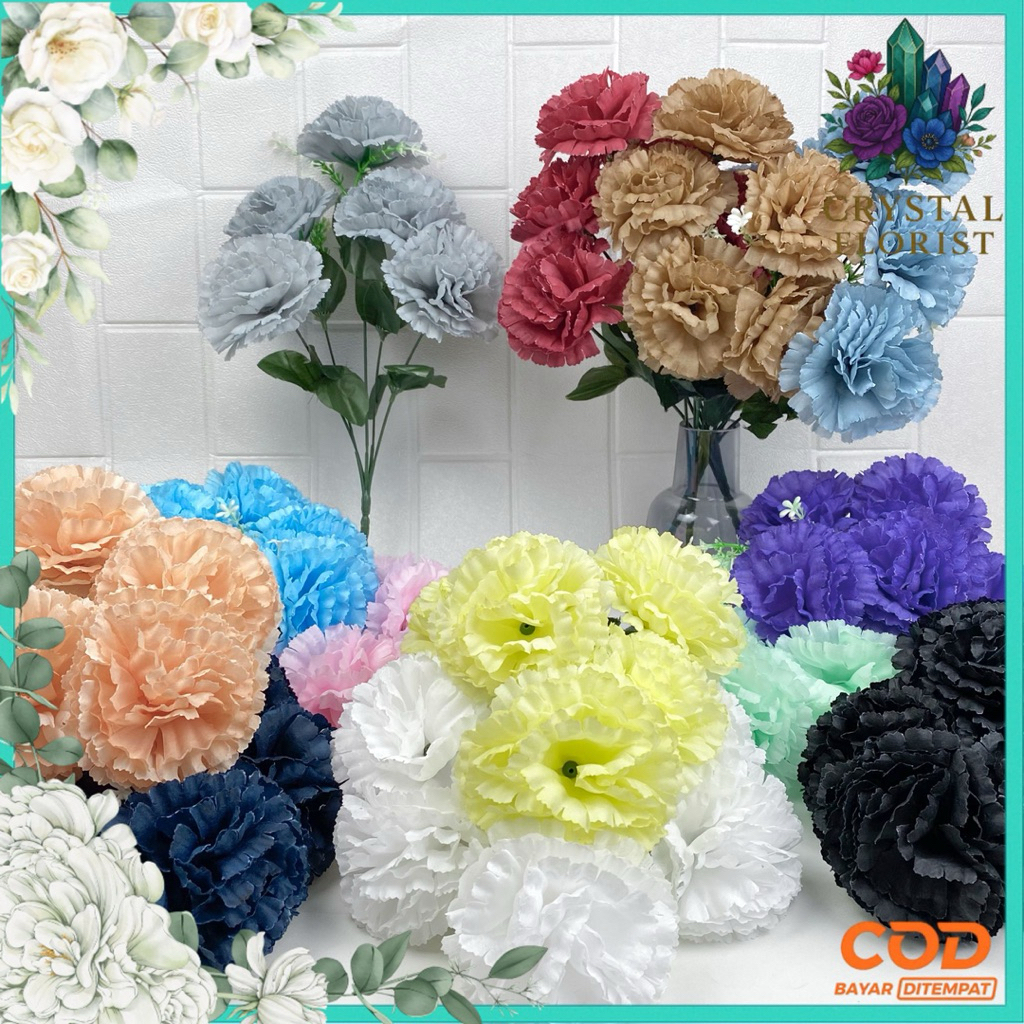 Bunga Anyelir OF Bunga Artificial/Bunga Plastik/Bunga Dekorasi/Dekorasi Pernikahan/Pernikahan