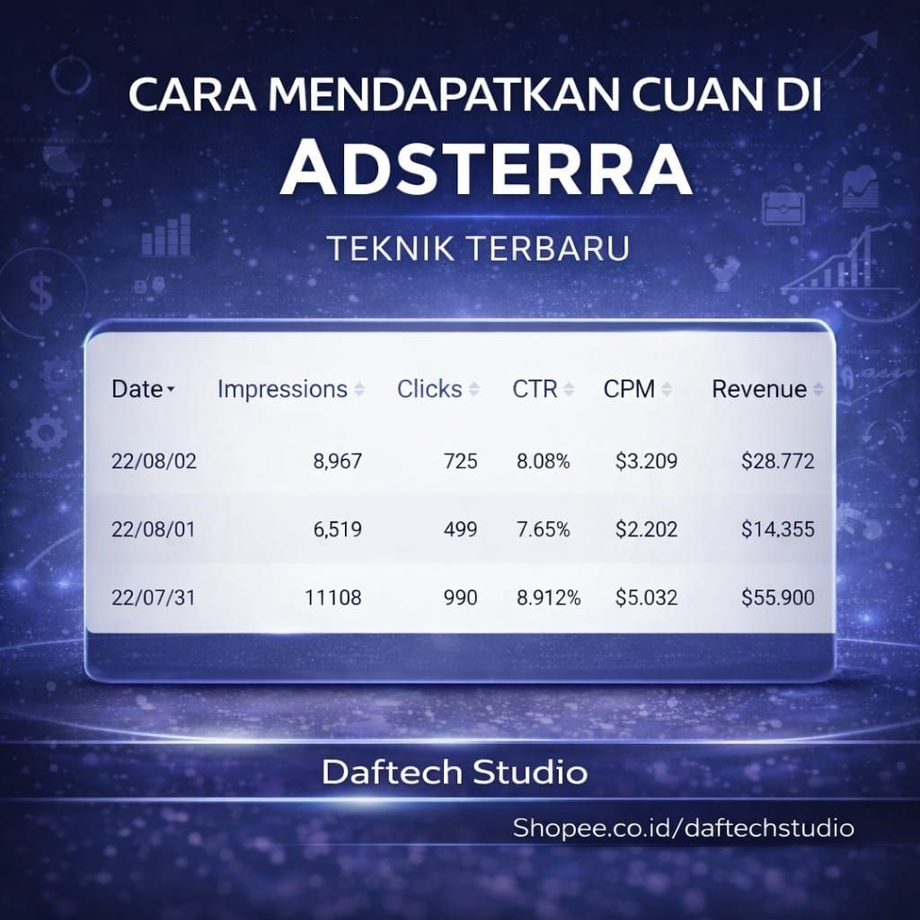 TUTORIAL CUAN TERBARU ADSTERRA