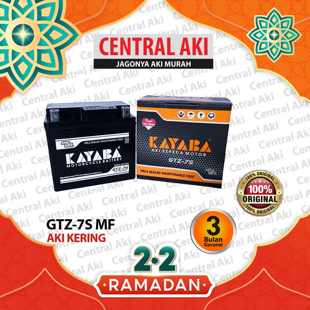 Aki Motor KAYABA GTZ7S ACCU KERING HONDA VARIO 150 VARIO 125 PCX ADV SCOOPY GSX BURGMAN FINO GRANDE 