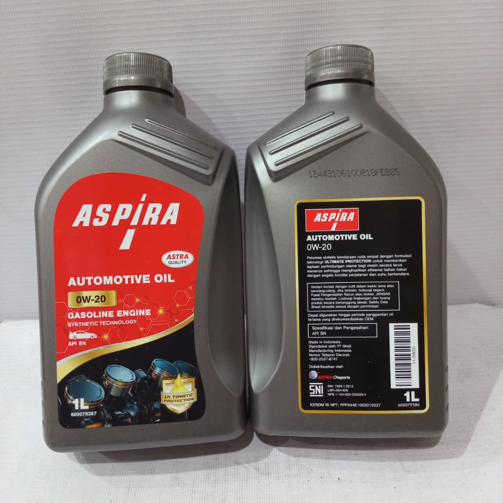 Aspira Oli Mesin 0W-20 1L Ori – Pelumas Resmi Mobil LCGC – Garansi Keaslian