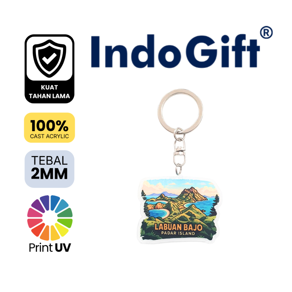 IndoGift Gantungan Kunci Akrilik Tipe 07 Souvenir Oleh Oleh Labuan Bajo