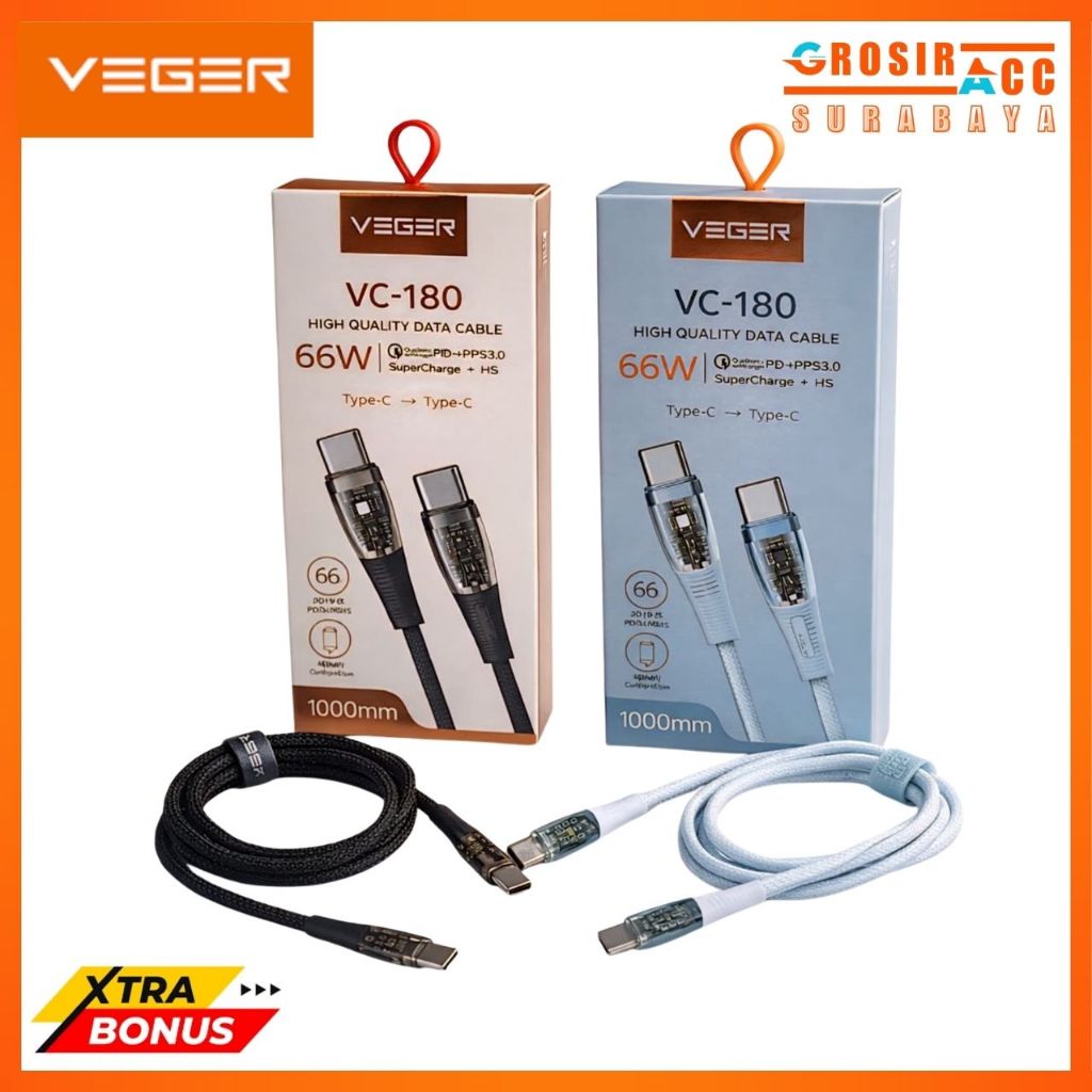 Veger Kabel Data Original Multi Varian | Lightning Type-C Micro USB C to C Original Veger