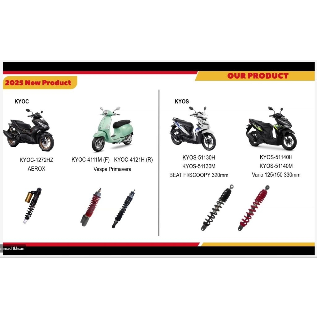 shock Vespa matic 4t Vespa Primavera depan Dan Belakang
