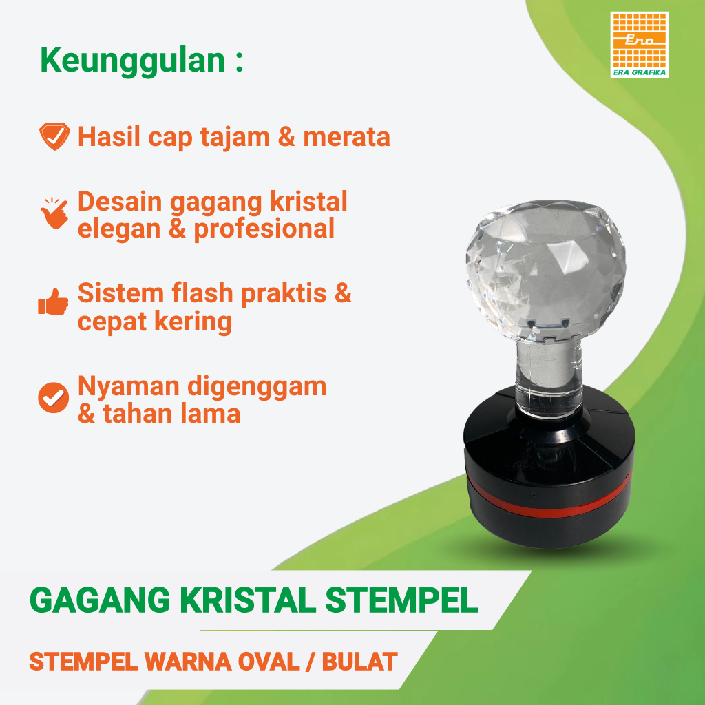 GAGANG KRISTAL STEMPEL WARNA/ FLASH+BUSA (BULAT&OVAL)